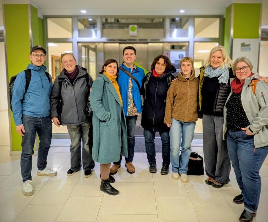 Halbzeit bei der Vorstandsklausur: Johannes Wünscher, Prof. Dr. Anja Katharina Peters, Anja Herzog, Benjamin Skade, Christiane Gollin, Tahnee Leyh, Prof. Dr. Katja Boguth und Geschäftsführerin Heike Prestin (v.l.n.r.)