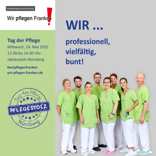 Flyer Aktion  zum Tag der Pflegenden am 14. Mai in Nürnberg